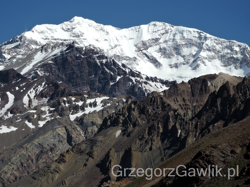 Aconcagua 6962m - najwyższa góra Ameryki Południowej, Argentyna.