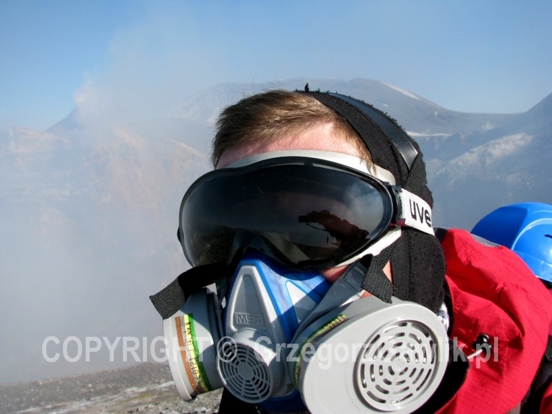 Etna, Grzegorz Gawlik nad Centralnym Kraterem