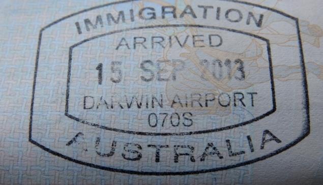 Australia - pieczatka wjazdowa